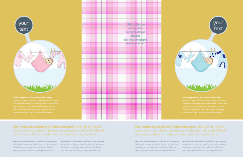 Baby Shower Bi-Fold Brochure Template 2