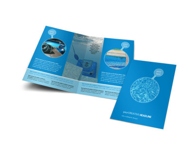 Residential Pool Cleaning Bi-Fold Brochure Template preview