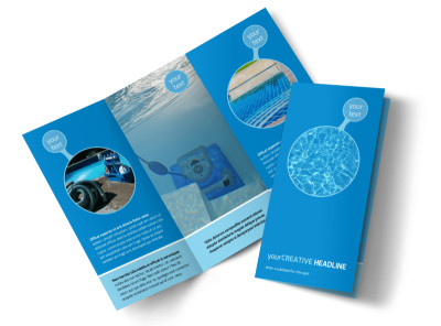 Residential Pool Cleaning Tri-Fold Brochure Template preview