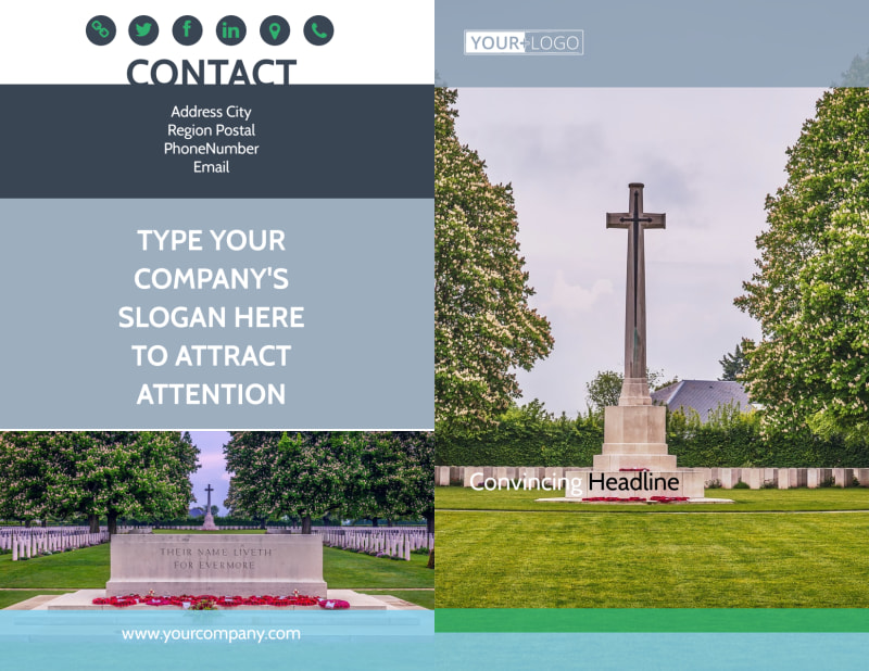 Memorial & Funeral Program Services Bi-Fold Brochure Template