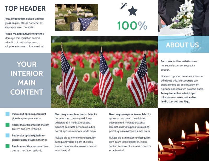 Memorial & Funeral Program Services Bi-Fold Brochure Template