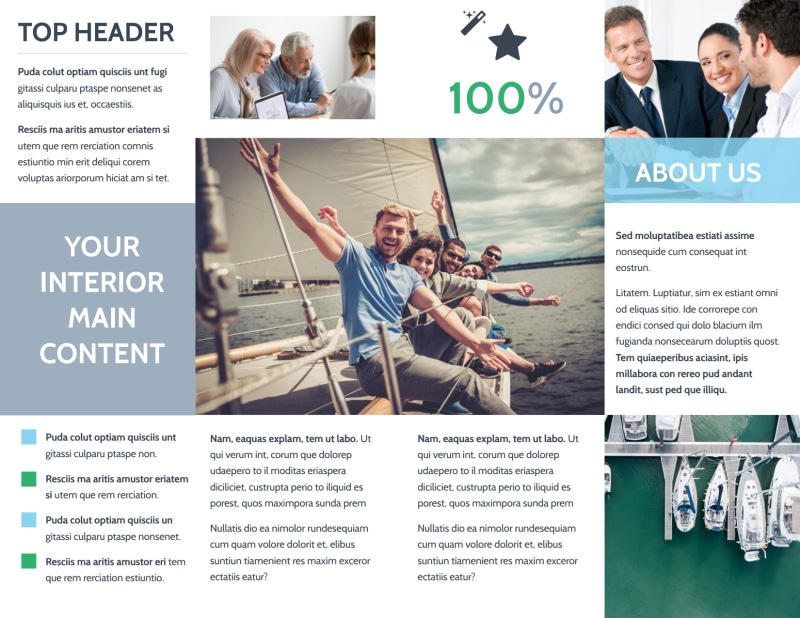Marine Insurance Bi-Fold Brochure Template