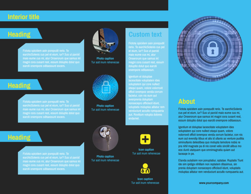Home Security Systems Tri Fold Brochure Template