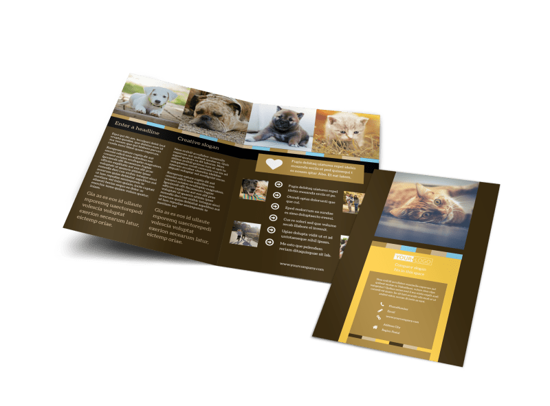 Animal Shelter & Pet Adoption Brochure Template Preview 1