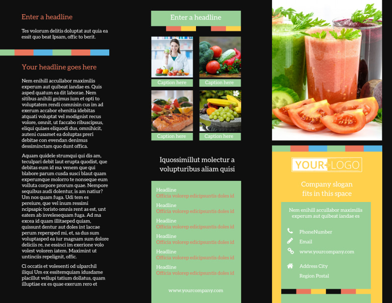 Diet & Nutrition Tri-Fold Brochure Template