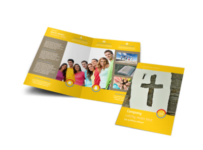 Church Ministry & Youth Group Bi-Fold Brochure Template preview