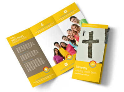Church Ministry & Youth Group Tri Fold Brochure Template preview