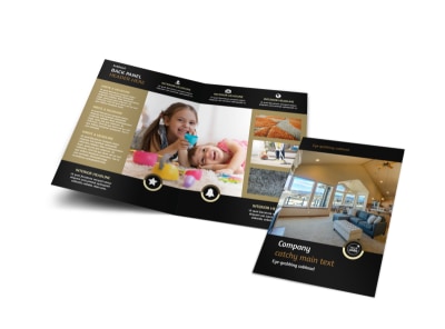 Carpet Cleaning Service Bi-Fold Brochure Template preview