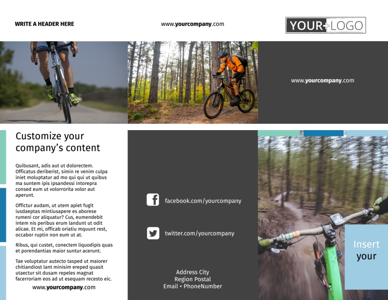 Biking & Cycling Tri-Fold Brochure Template