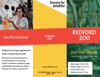 Zoo & Wild Animal Park Brochure Template Preview 1
