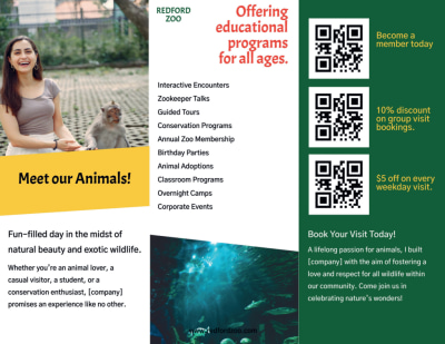 Zoo & Wild Animal Park Brochure Template Preview 2