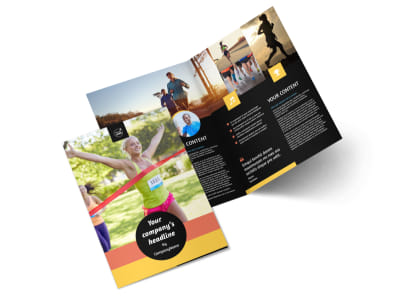 City Running Club Bi-Fold Brochure Template 2 preview