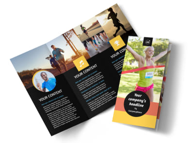 City Running Club Tri-Fold Brochure Template preview