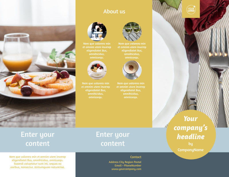 Dinnerware & Kitchen Supplies Tri-Fold Brochure Template