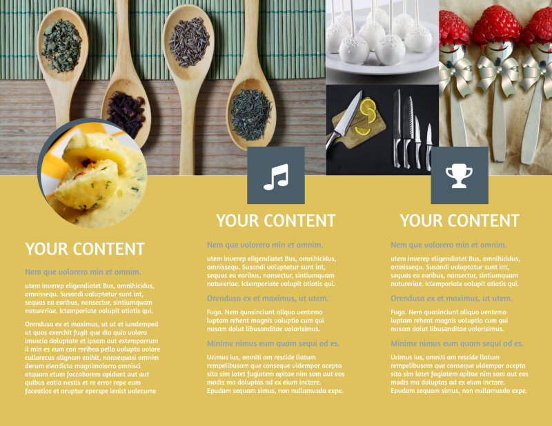 Dinnerware & Kitchen Supplies Tri-Fold Brochure Template