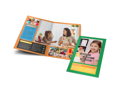 Learning Center & Elementary School Bi-Fold Brochure Template preview