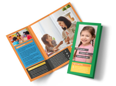 Learning Center & Elementary School Tri Fold Brochure Template preview