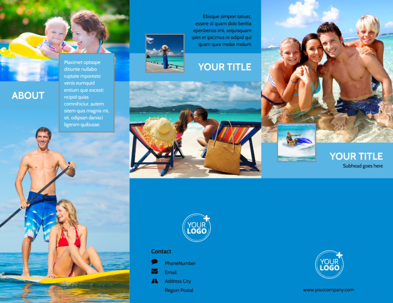 Family Beach Resort Tri-Fold Brochure Template