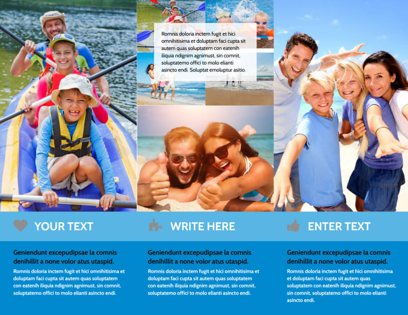 Family Beach Resort Tri-Fold Brochure Template