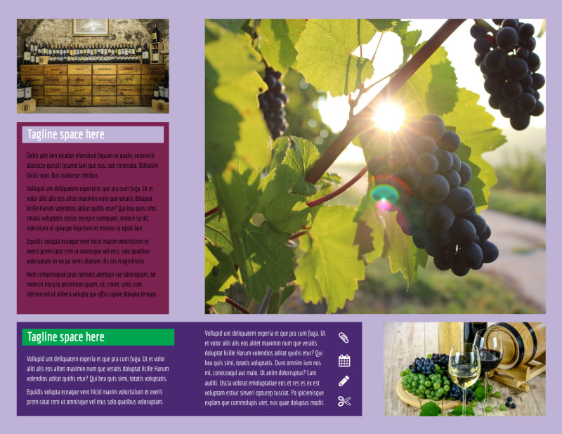 Vineyard & Winery Tri-Fold Brochure Template