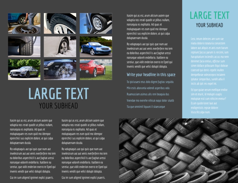 Tire Store Bi-Fold Brochure Template