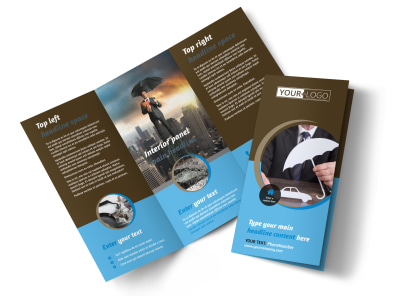 Car Insurance Company Tri-Fold Brochure Template preview