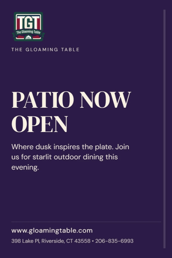 Outdoor Seating Available Restaurant