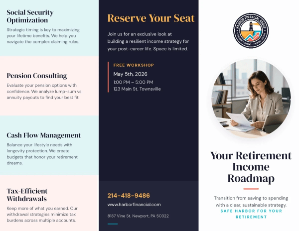 Retirement Planning Financial Advisor Tri-Fold Brochure Template 