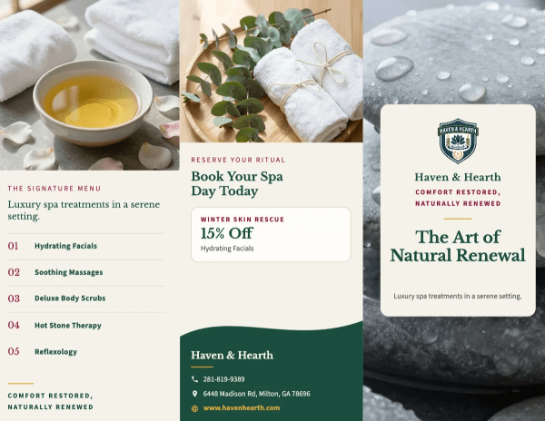 Services Offered Spa
