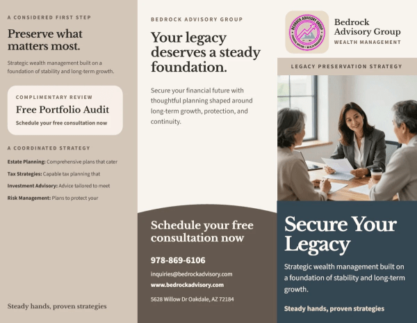 Wealth Management Financial Advisor Tri-Fold Brochure Template 