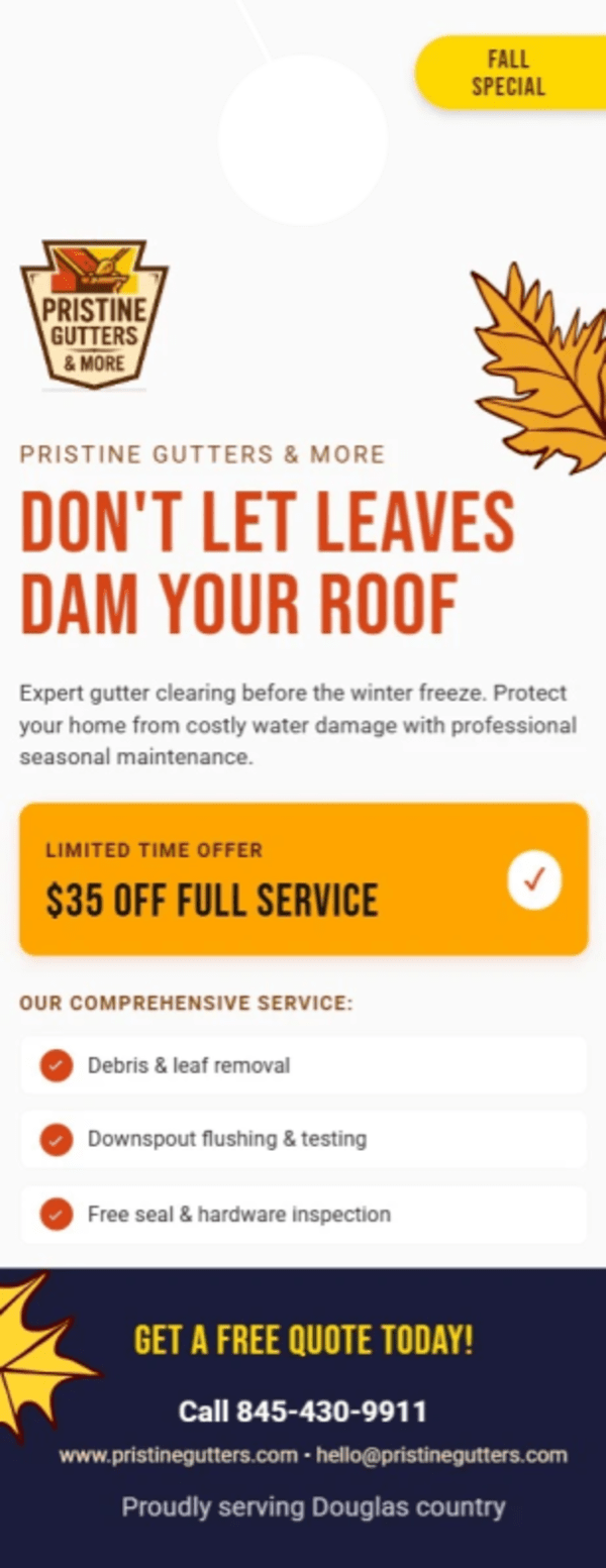 Seasonal Promotion Gutter Cleaning Side 1 Image