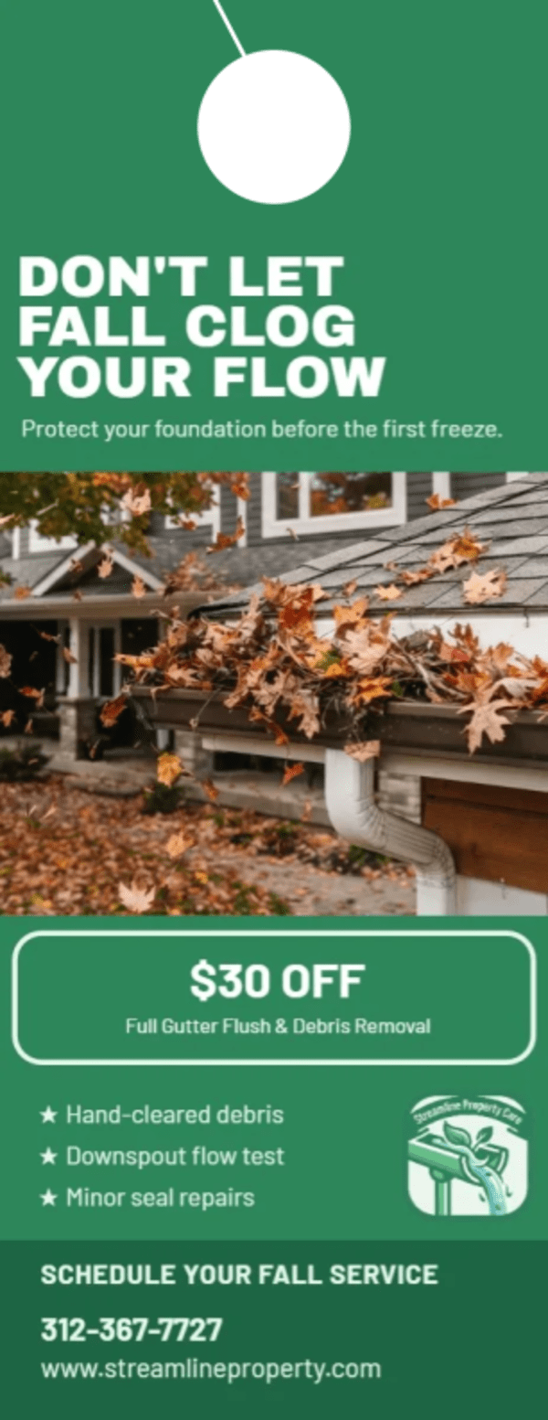Seasonal Promotion Gutter Cleaning Side 1 Image