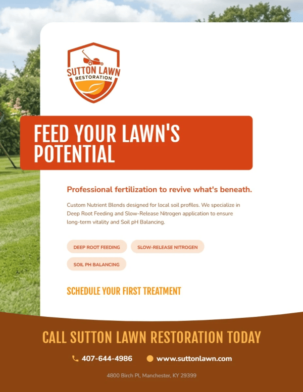 Fertilizing Lawn Care Side 1 Image