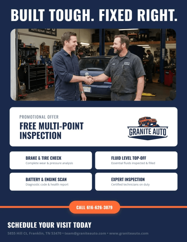 Free Inspection Auto Repair Side 1 Image