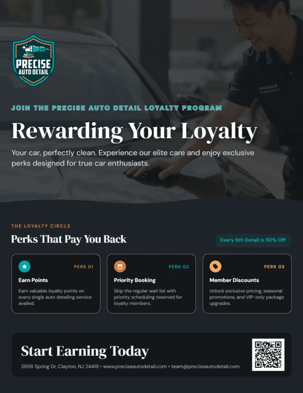 Loyalty Rewards Auto Detailing Side 1 Image