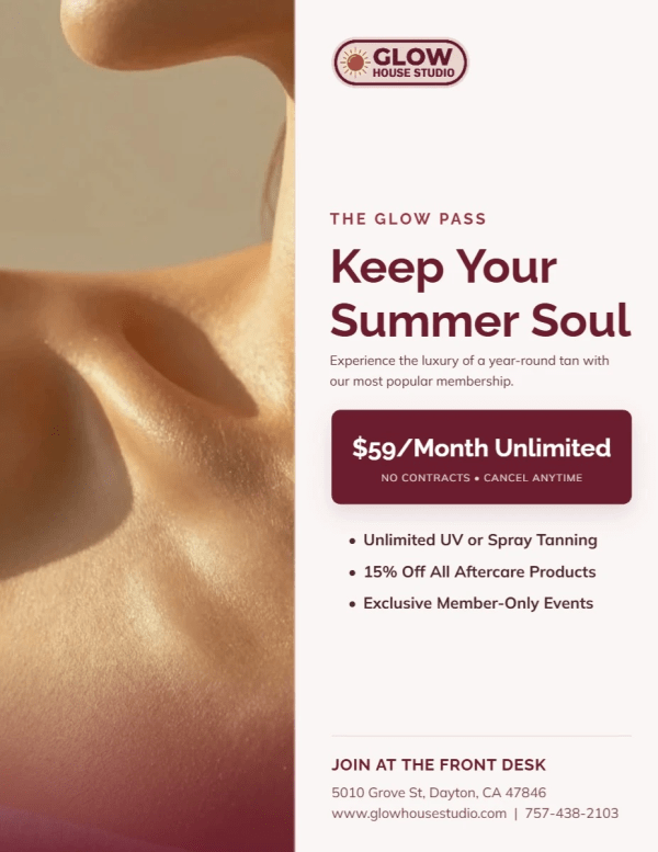 Membership & Loyalty Tanning Salon
