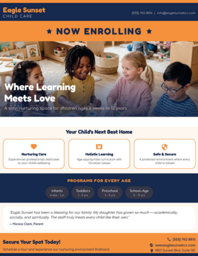 Now Enrolling Daycare Side 1 Image