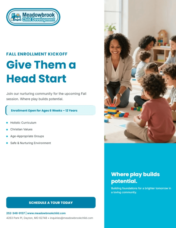 Now Enrolling Daycare Side 1 Image