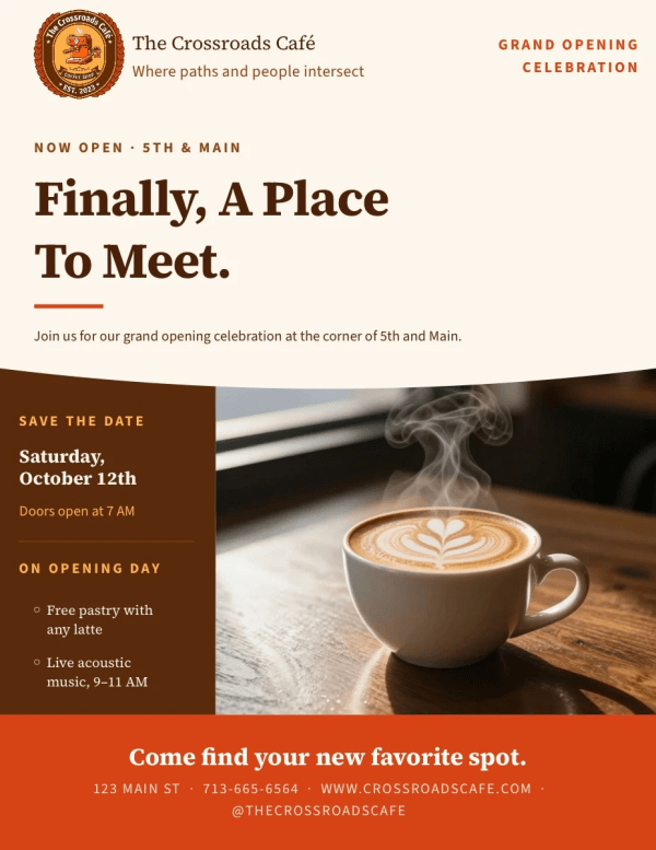 Now Open Coffee Shop