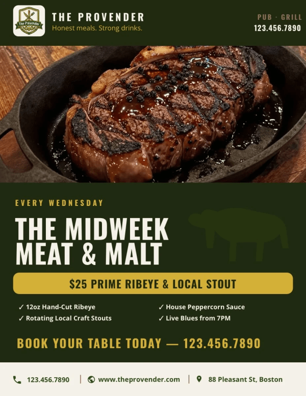 Pub Restaurant Flyer Template 