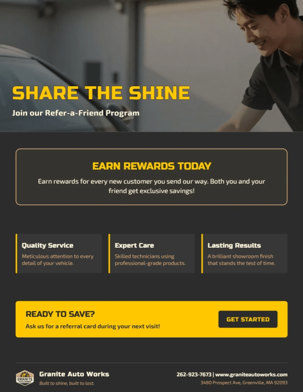 Refer-a-Friend Program Car Wash Side 1 Image