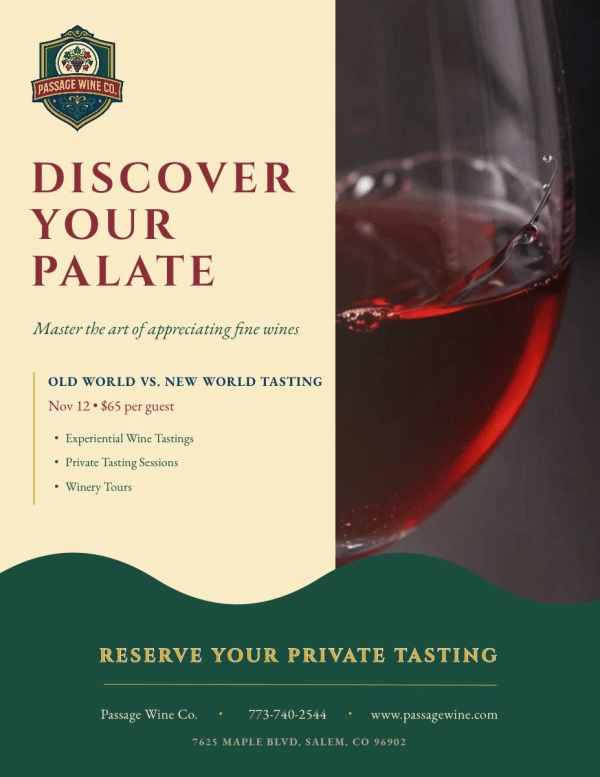 Tasting Wine Flyer Template 