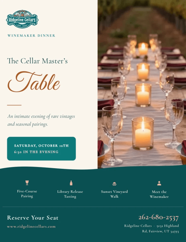 Winery Wine Flyer Template 