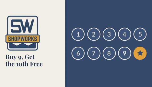 loyalty-punch-card-front - Logo, Offer, and Stamp Grid - side-by-side-split