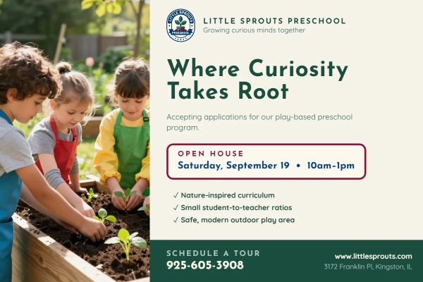 Now Enrolling Preschool Postcard Template 