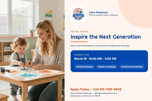 Now Hiring Preschool