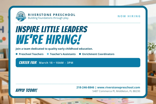 Now Hiring Preschool