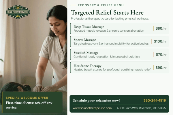 Price List Massage