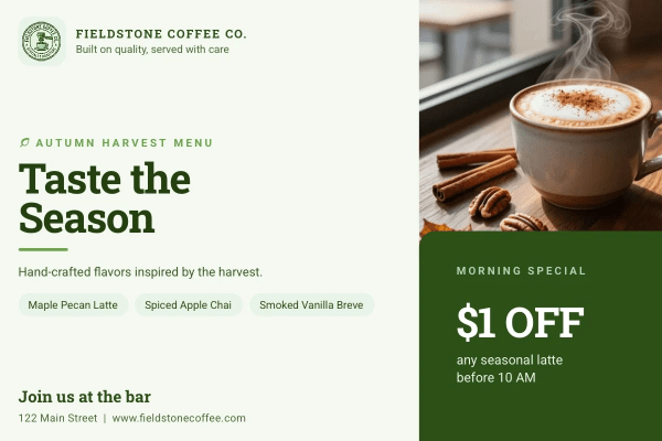 Seasonal Promotion Coffee Shop