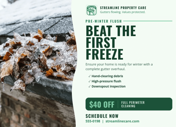 Seasonal Promotion Gutter Cleaning Side 1 Image